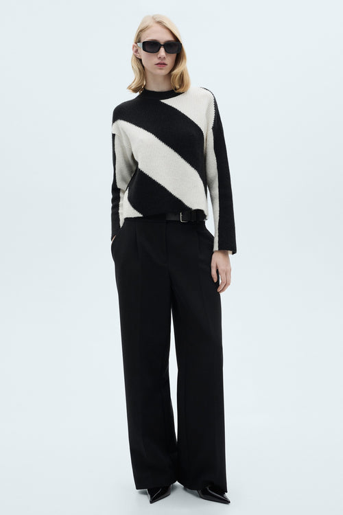 Pull col rond Noir - MANGO