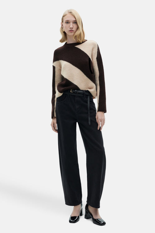Pull col rond Brun - MANGO
