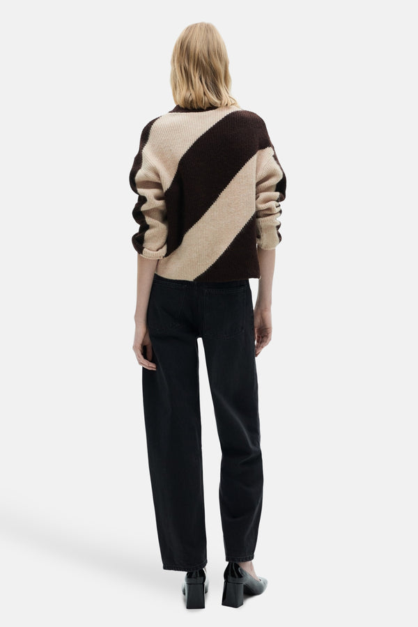 Pull col rond Brun - MANGO