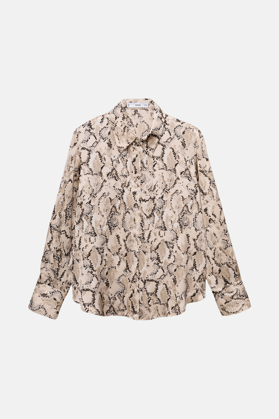 Bruine overhemd met slangenprint van MANGO.