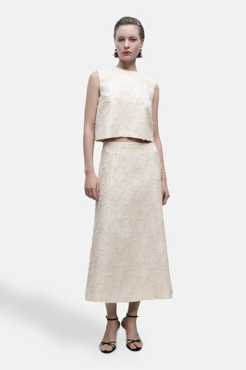 Blouse (zonder mouwen) Ecru - MANGO