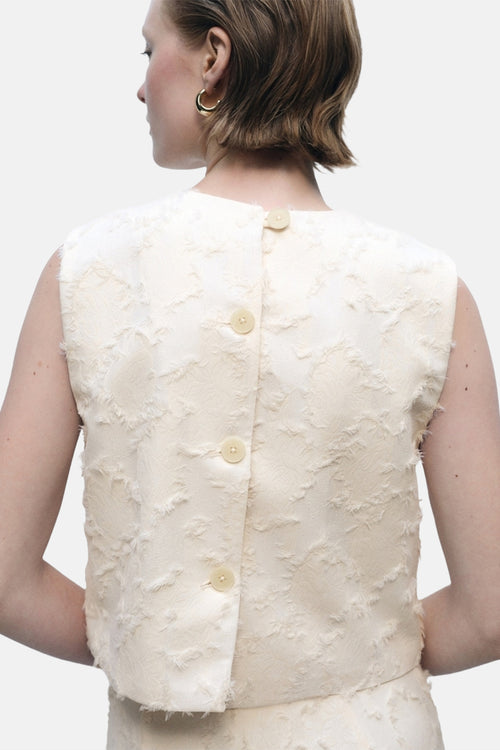 Blouse (zonder mouwen) Ecru - MANGO