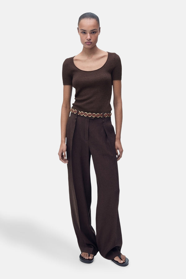 Pull col rond Brun - MANGO