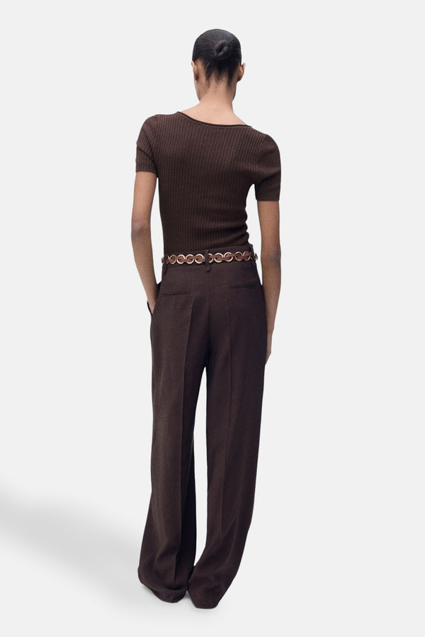 Pull col rond Brun - MANGO