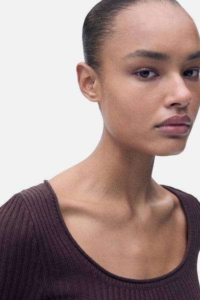 Pull col rond Brun - MANGO