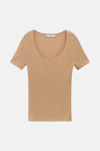 Pull col rond Beige - MANGO