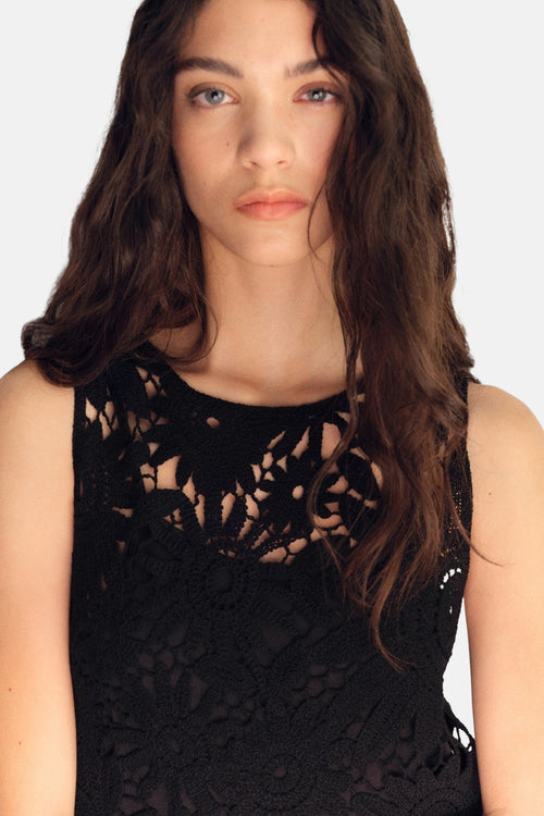 	Dames tops kleed zonder mouw Zwart - MANGO