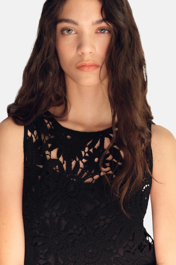 Dames tops kleed zonder mouw Noir - MANGO