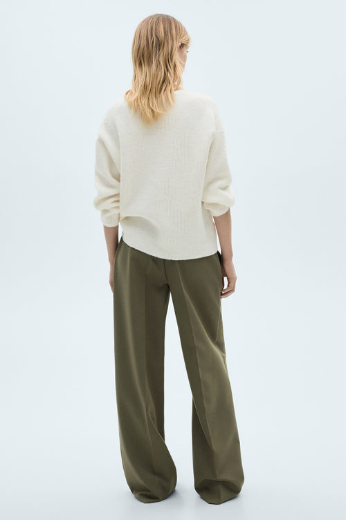 Pull col V Blanc - MANGO