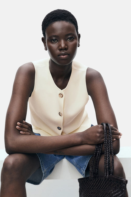 Gilet Ecru - MANGO
