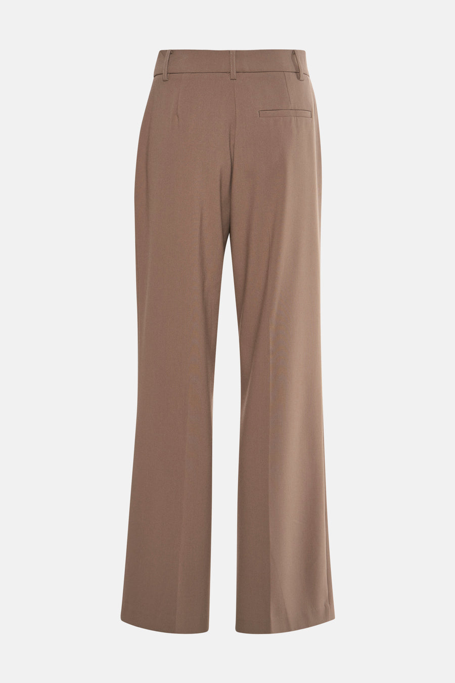 Bruine broek van MANGO, met een paspelzak achter en een losse pasvorm.