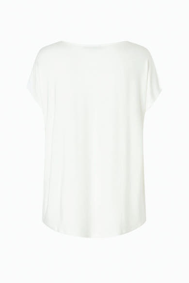 T-shirt écru à manches courtes de MORE & MORE, coupe ample sur fond blanc.