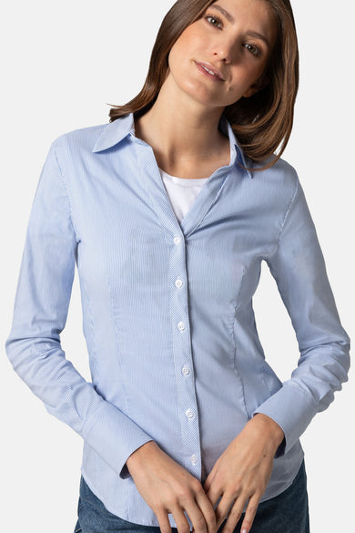 Blouse met lange mouwen - Blauw