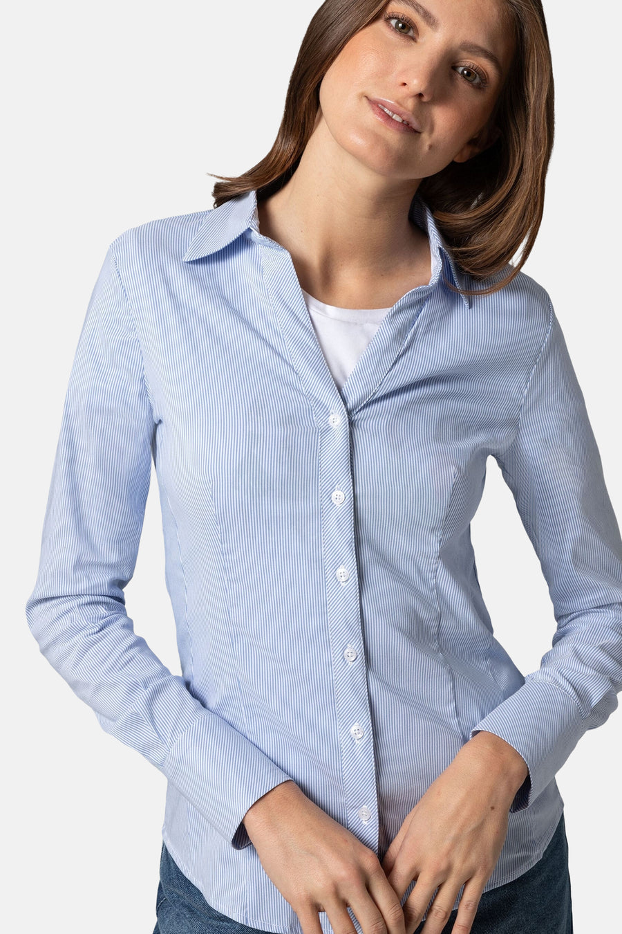 Blouse met lange mouwen - Blauw