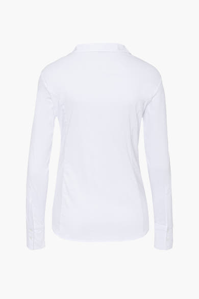 Chemise à manches longues blanche de MORE & MORE, vue de dos, avec des détails soignés aux poignets.