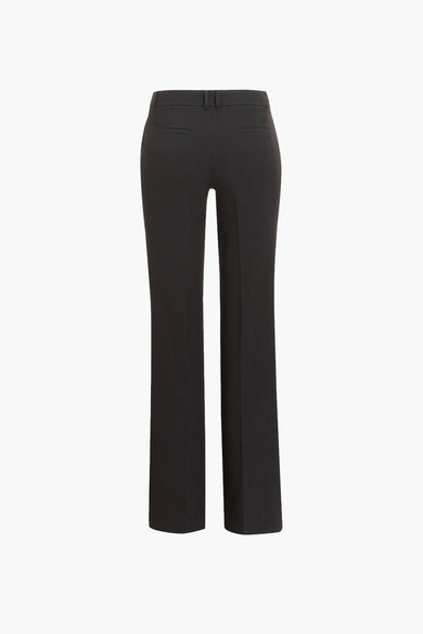 Chino noir 7/8 de MORE & MORE, coupe droite, poches arrières passepoilées, sur fond blanc.