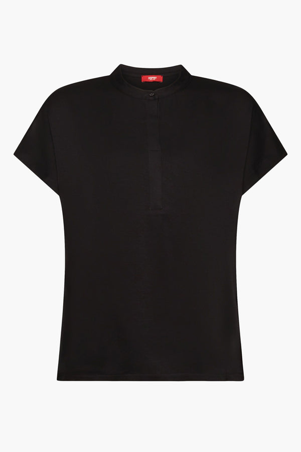Top uni manches courtes Noir - Esprit
