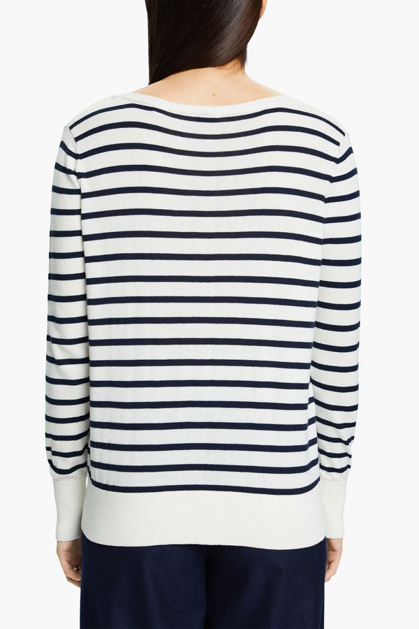 Pull col V Blanc - Esprit