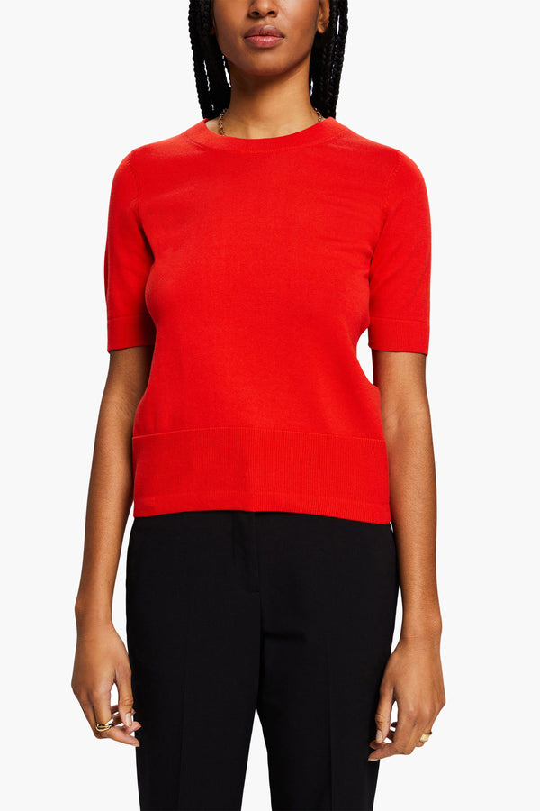 Pull col rond Rouge - Esprit