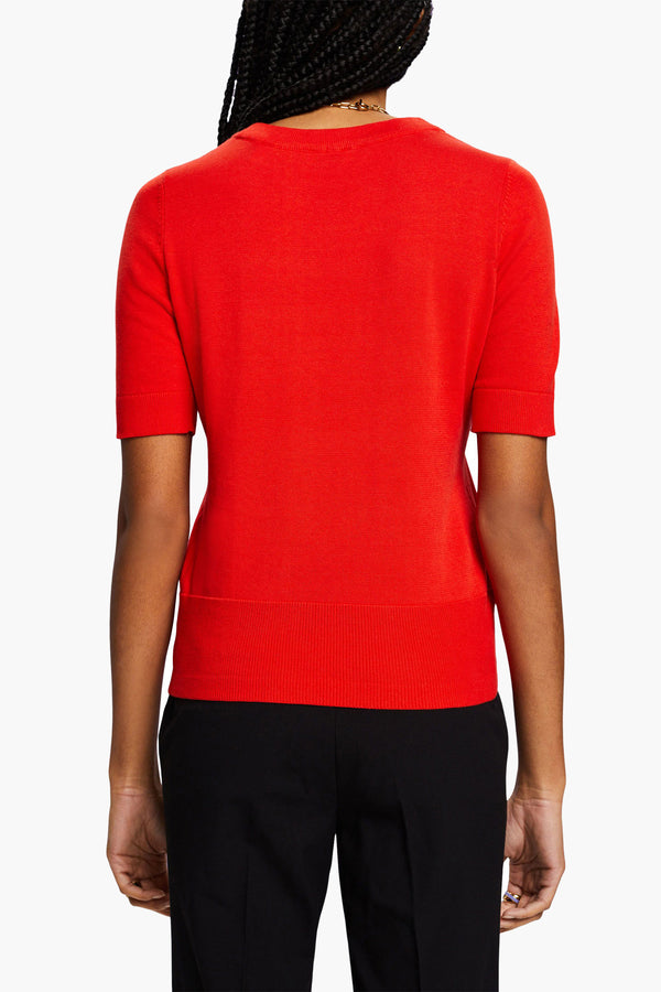 Pull col rond Rouge - Esprit