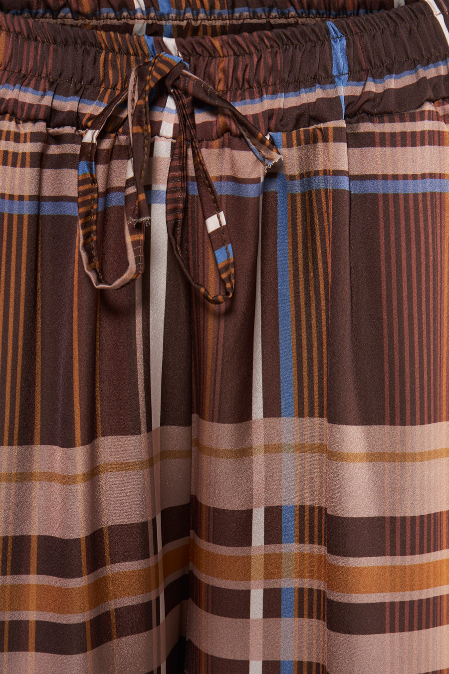 Pantalon multicolore de Terra di Siena avec motif à carreaux et cordon de serrage à la taille.