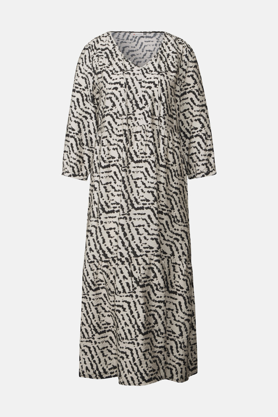 Multikleurenjurk van STREET ONE, met zebraprint en driekwartmouwen.