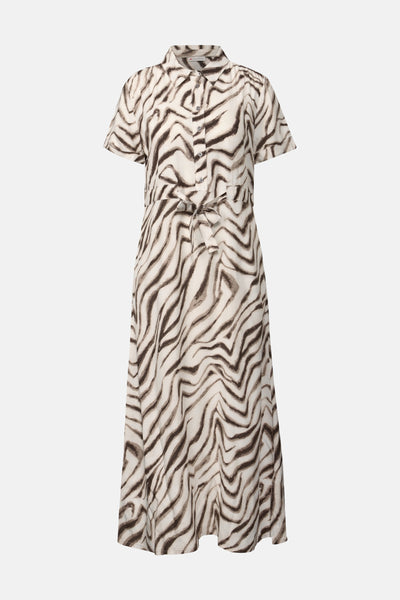 Robe multicolore par STREET ONE, à motif zèbre et ceinture à nouer.