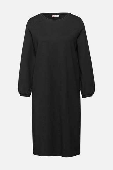 Robe noire de Street One, manches longues bouffantes avec ourlet élastique