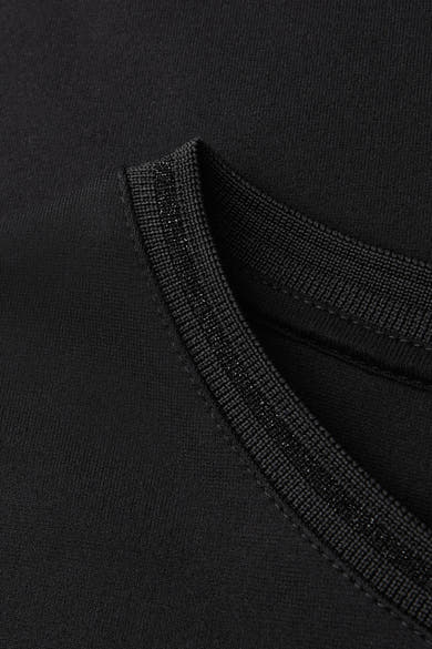Robe noire de STREET ONE avec un col orné d'une bande brillante.