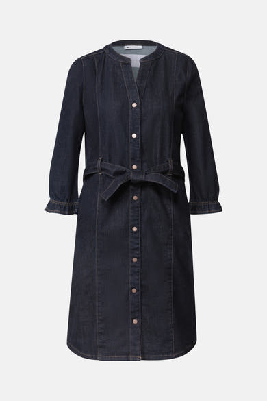 Kleedje met lange mouwen - dark blue denim