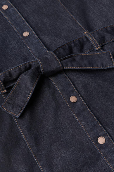Kleedje met lange mouwen - dark blue denim