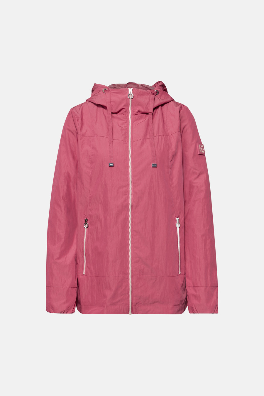 Veste courte rose de STREET ONE avec capuche et fermeture éclair complète.