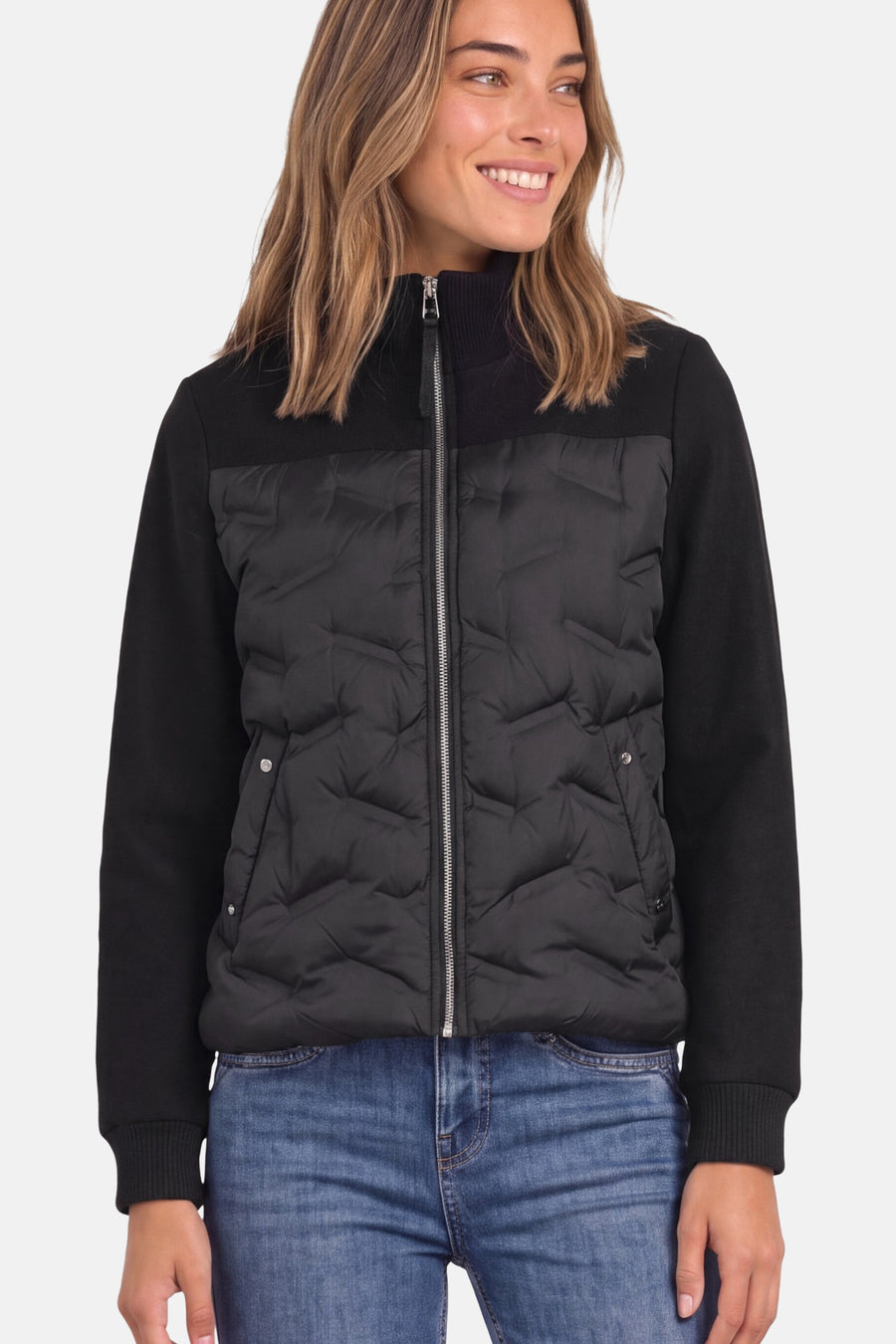 Dames tops jas gewatteerd noir - STREET ONE