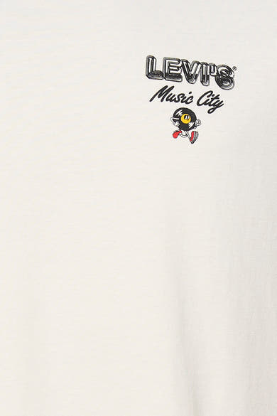 T-shirt blanc à manches courtes Levi's® avec inscription « Levi's Music City » et illustration colorée