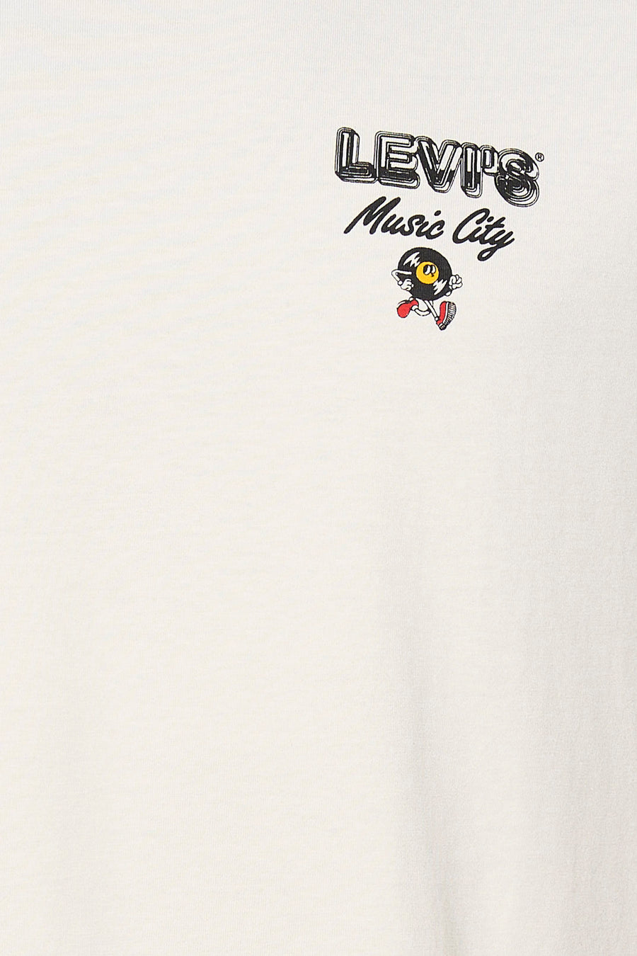 T-shirt blanc à manches courtes Levi's® avec inscription « Levi's Music City » et illustration colorée