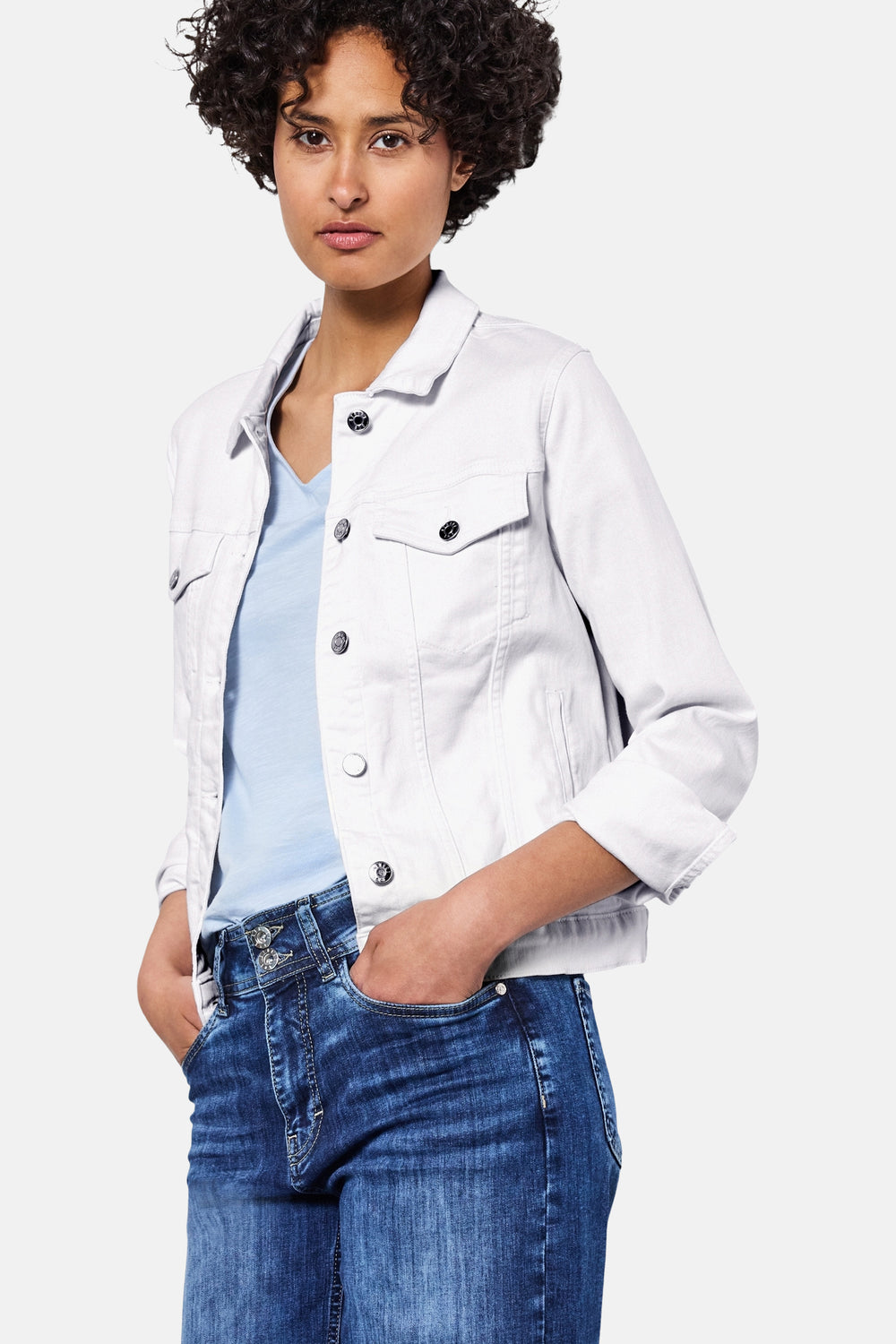 Veste courte white denim - STREET ONE