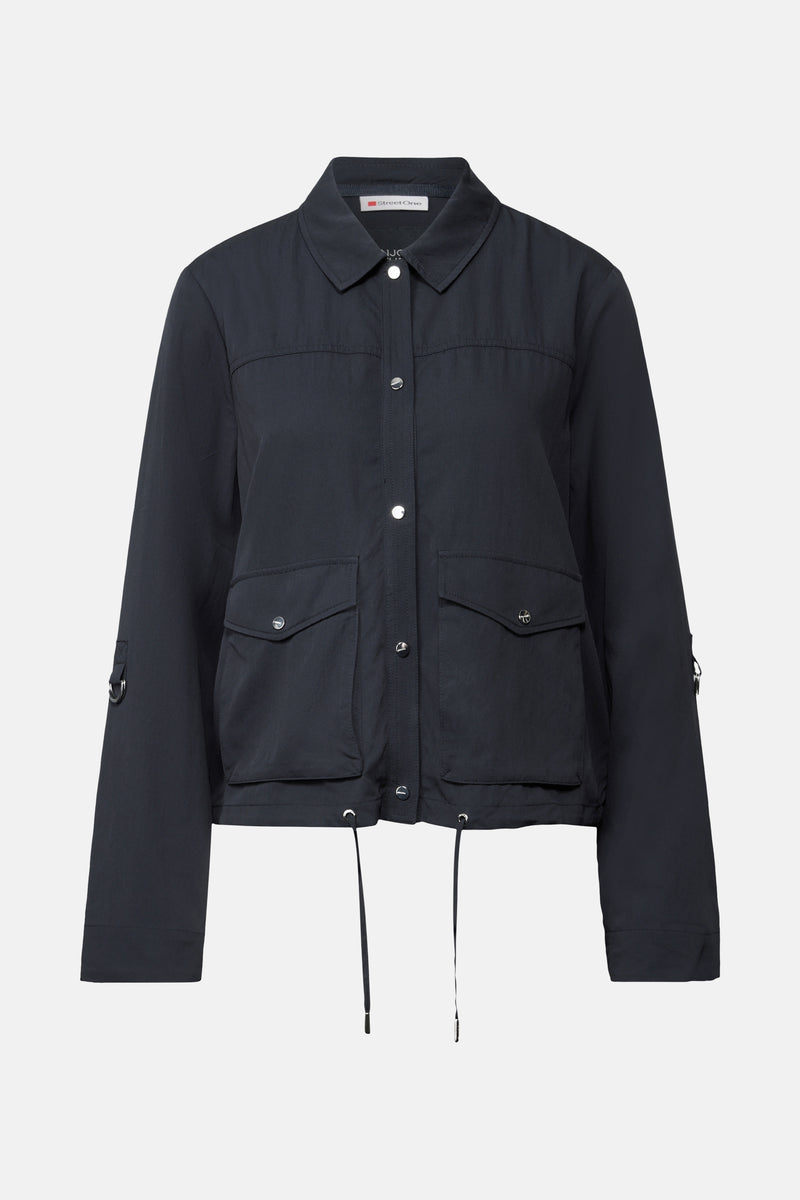 Korte jas blauw - STREET ONE