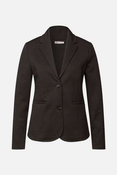 Bruine blazer van Street One, met een reverskraag en knoopsluiting.