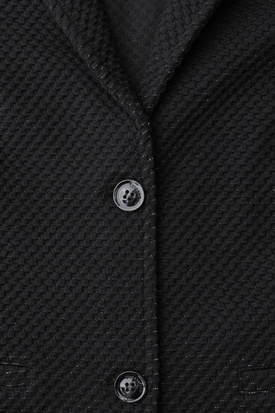 Blazer noir par Street One avec une texture nid d'abeille subtilement scintillante et des boutons griffés.
