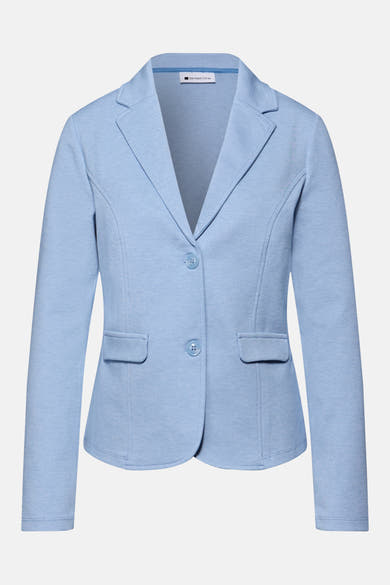 Blauwe blazer van STREET ONE met een sluiting met twee knopen en opgestikte zakken.