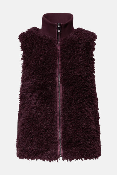 Gilet rouge en fausse fourrure de STREET ONE, avec fermeture éclair pleine longueur.