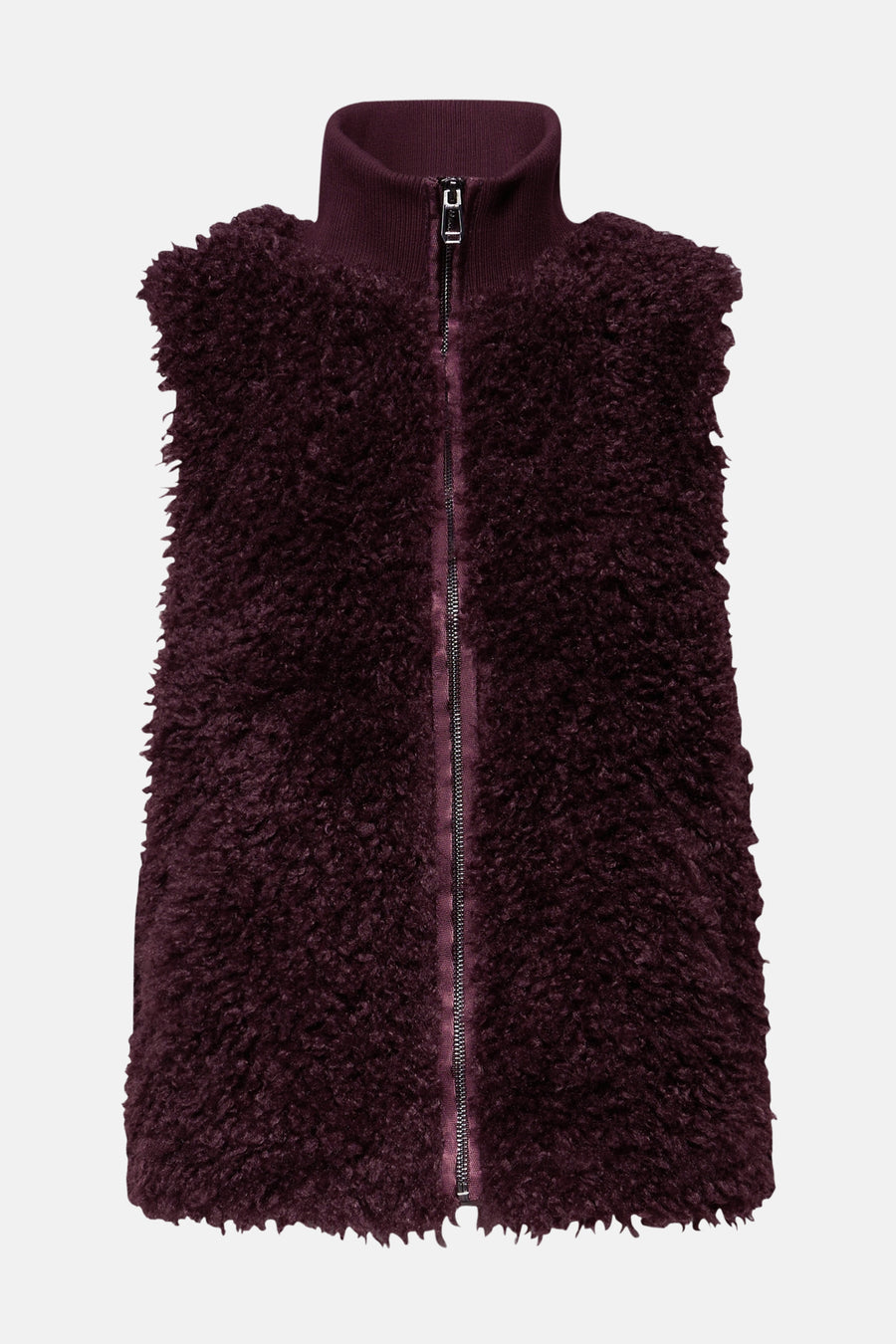 Gilet rouge en fausse fourrure de STREET ONE, avec fermeture éclair pleine longueur.