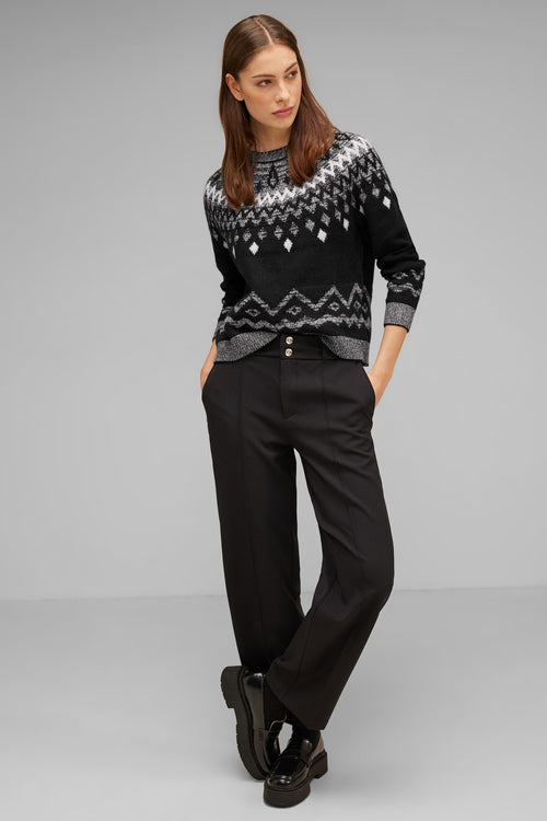 Pull col rond Noir - STREET ONE