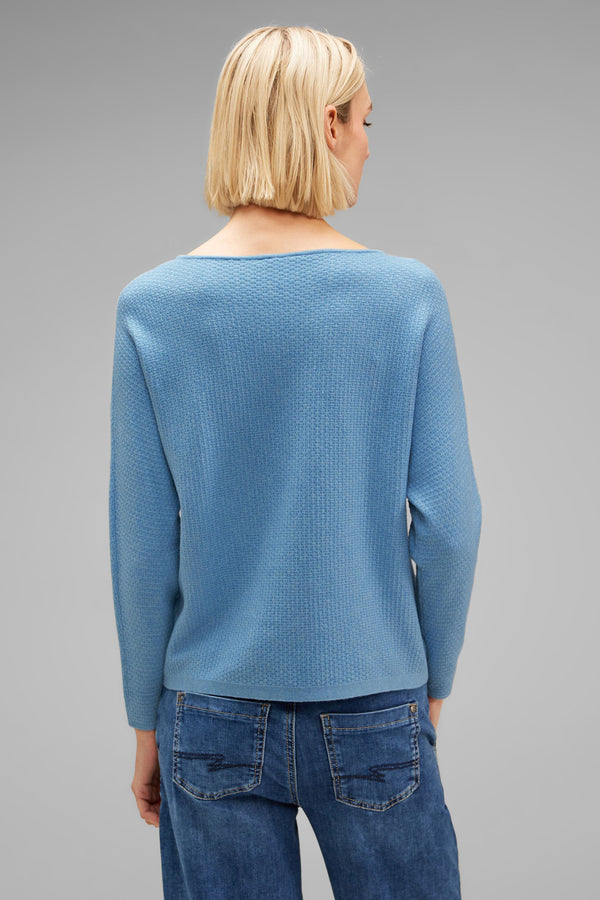 Pull col rond Bleu - STREET ONE