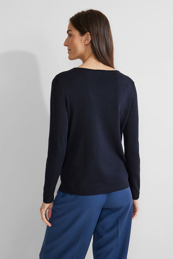 Pull col rond Bleu - STREET ONE
