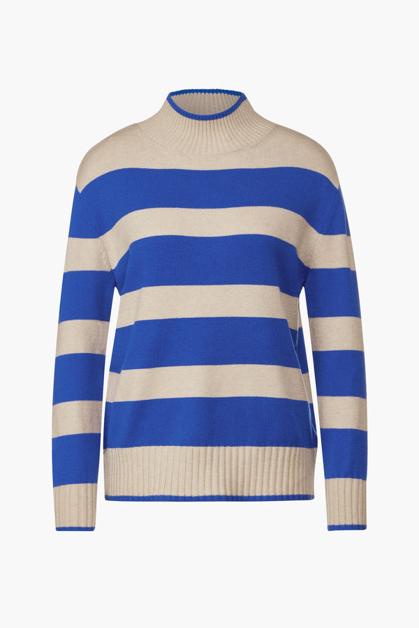 Pull col rond Bleu - STREET ONE
