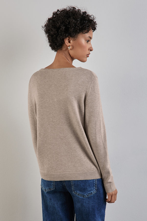 Pull col rond Beige - STREET ONE