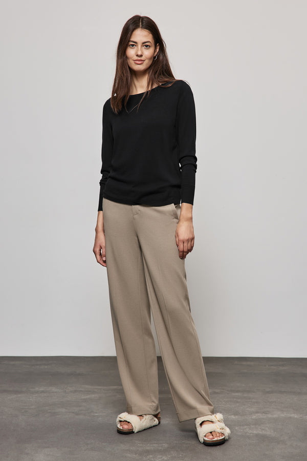 Pull col rond Noir - STREET ONE