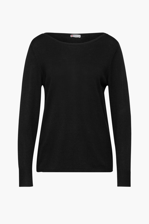 Pull col rond Noir - STREET ONE