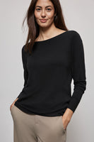 Pull met ronde hals - zwart